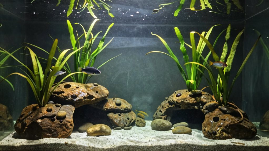 stress reducing aquarium arrangement